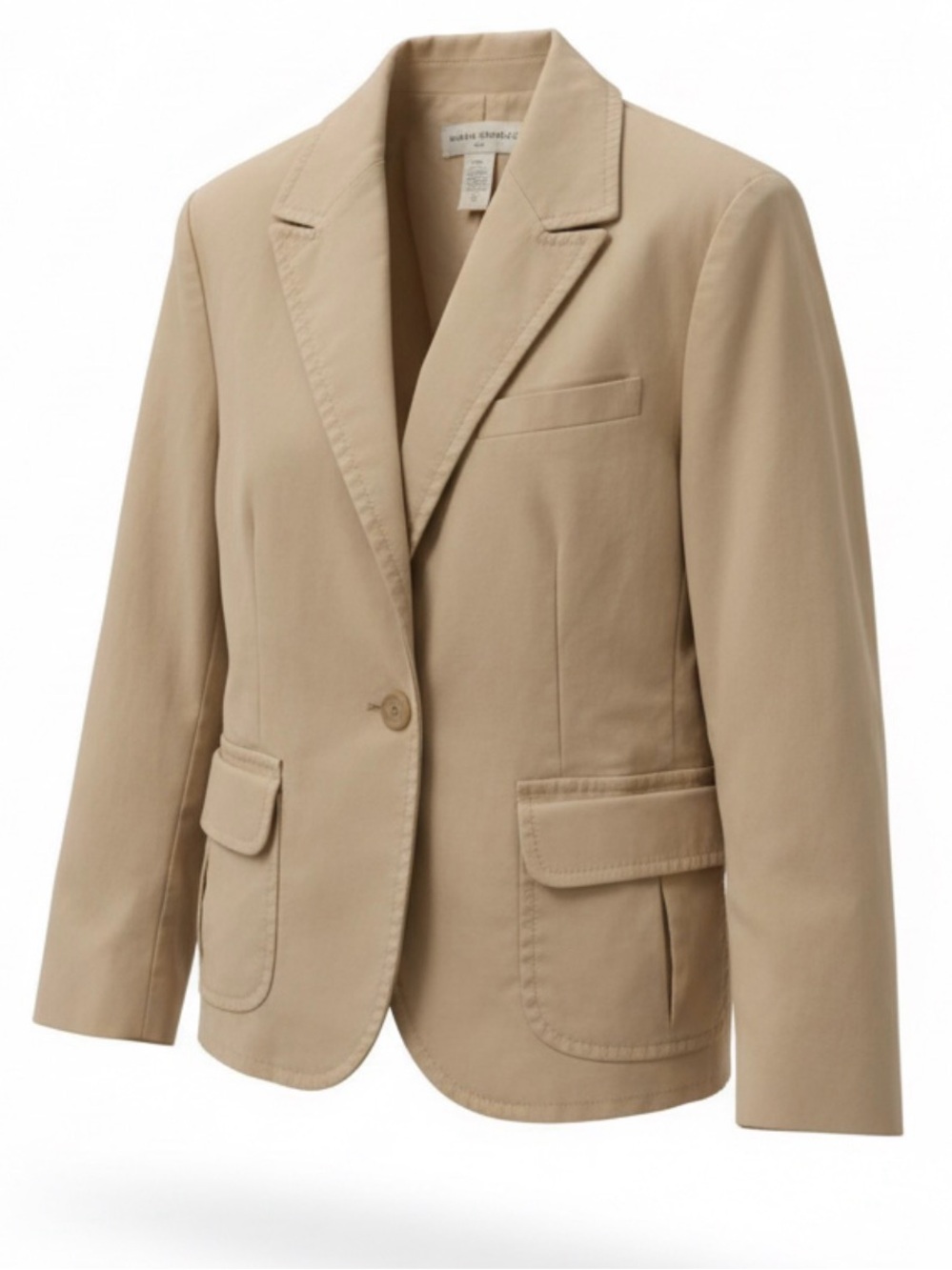 Banana Republic Tan Single-Button Cotton Blazer